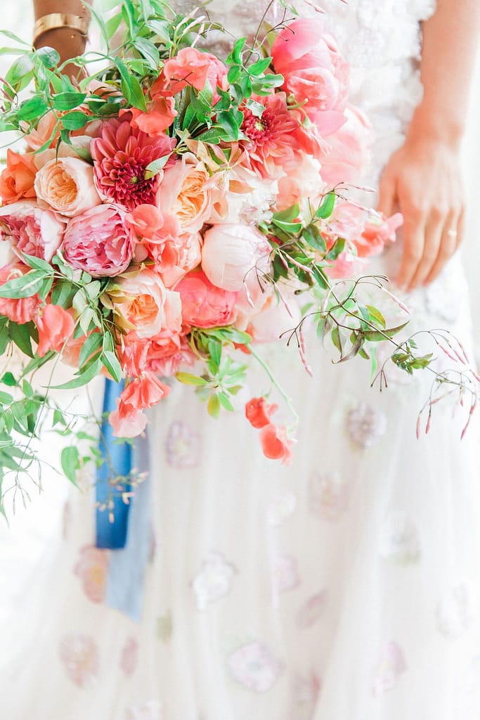 Bride Holding Colourful Wedding Bouquet