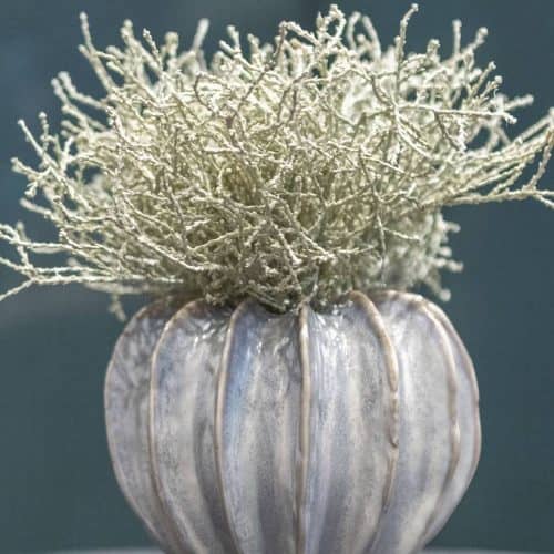 Silver bush textured vase