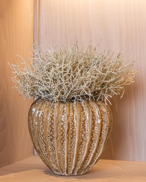 Silver bush glazed vase